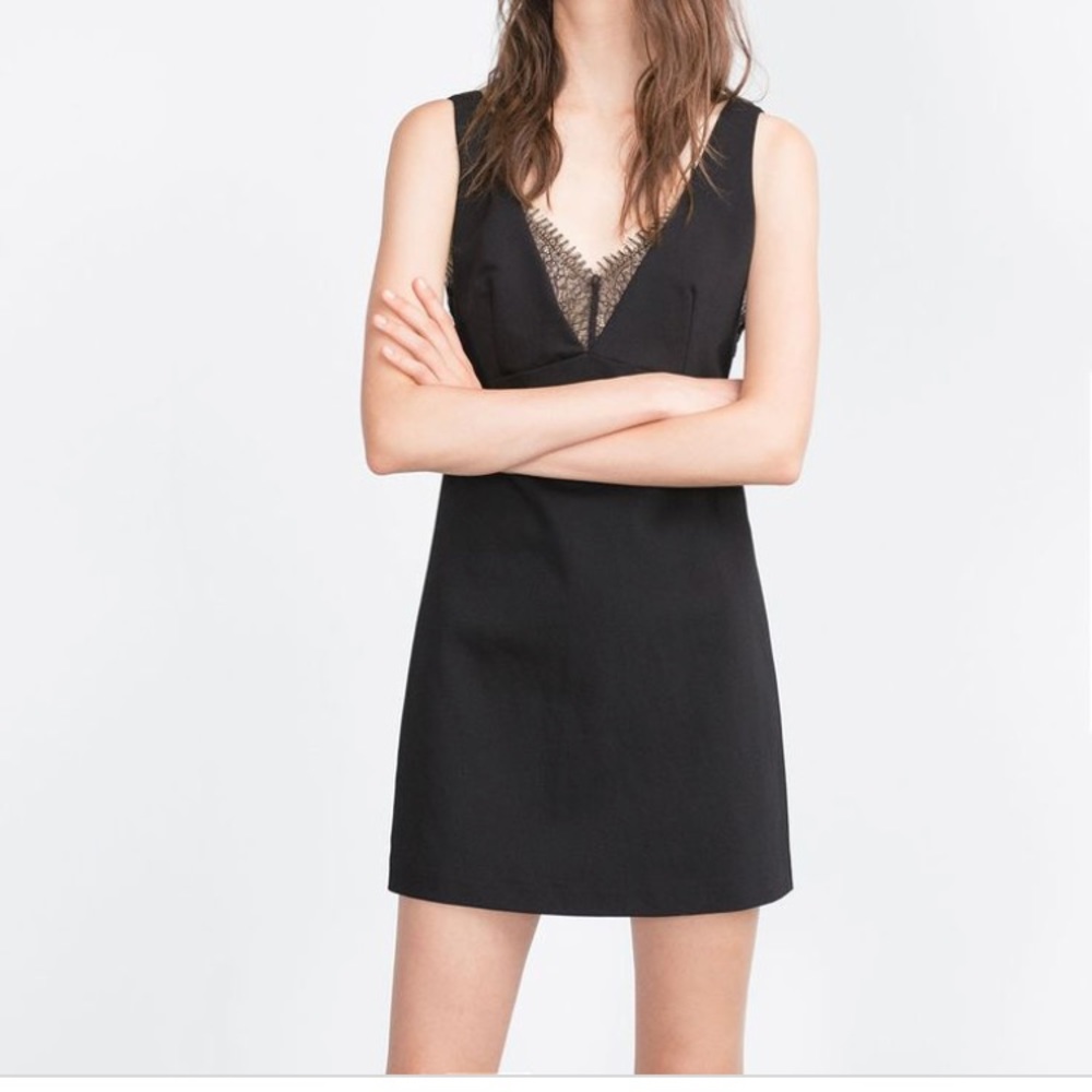 NWT black trafaluc dress with lace bralette